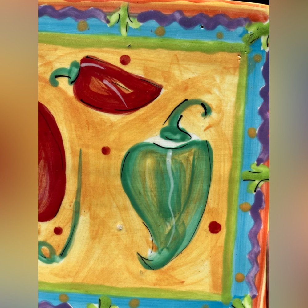 Clay Art Chili Pepper Ceramic Trivet Dish Southwest Decor Vintage - Picture 7 of 7